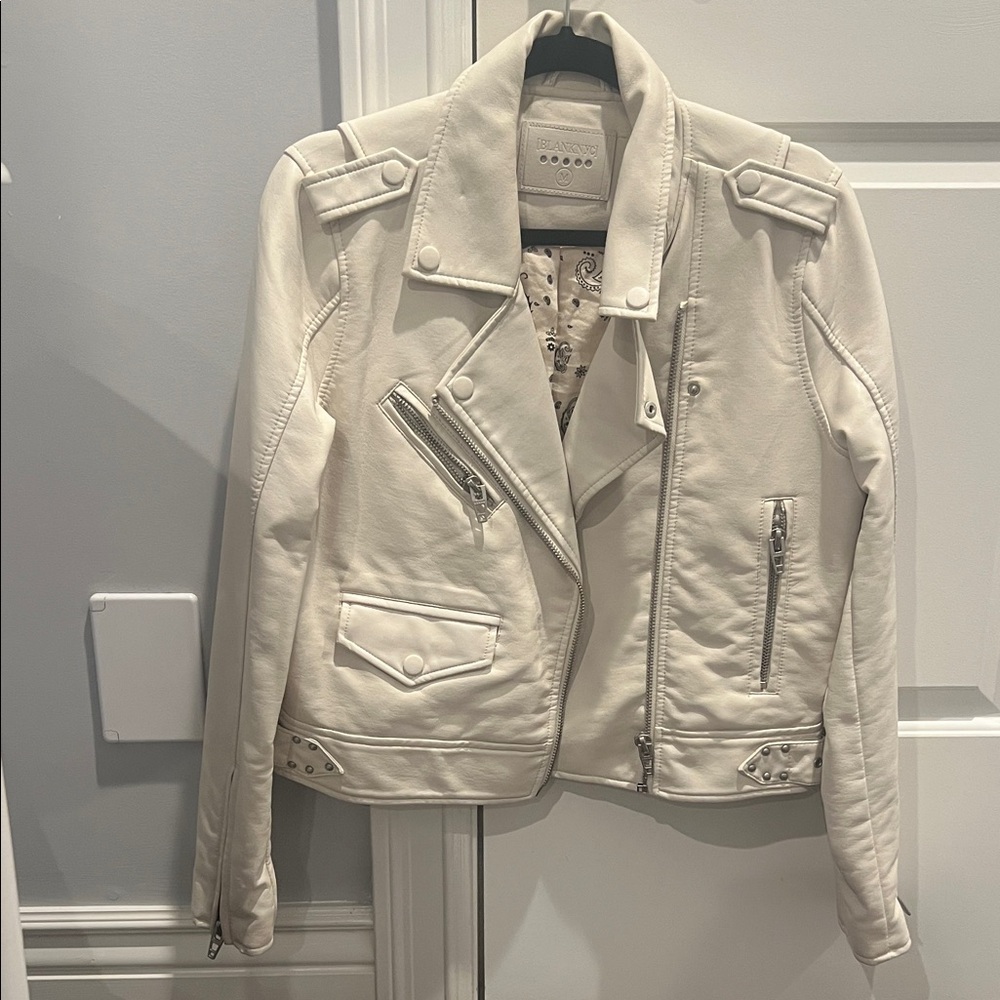 Blank NYC Cream Leather Jacket